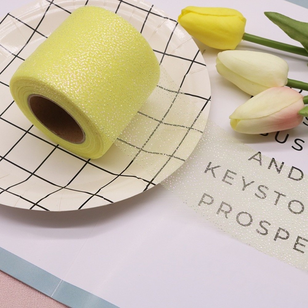 6CM 25Yards Crystal Sequin Rib - Ribbon Organza Roll ulasan dan harga