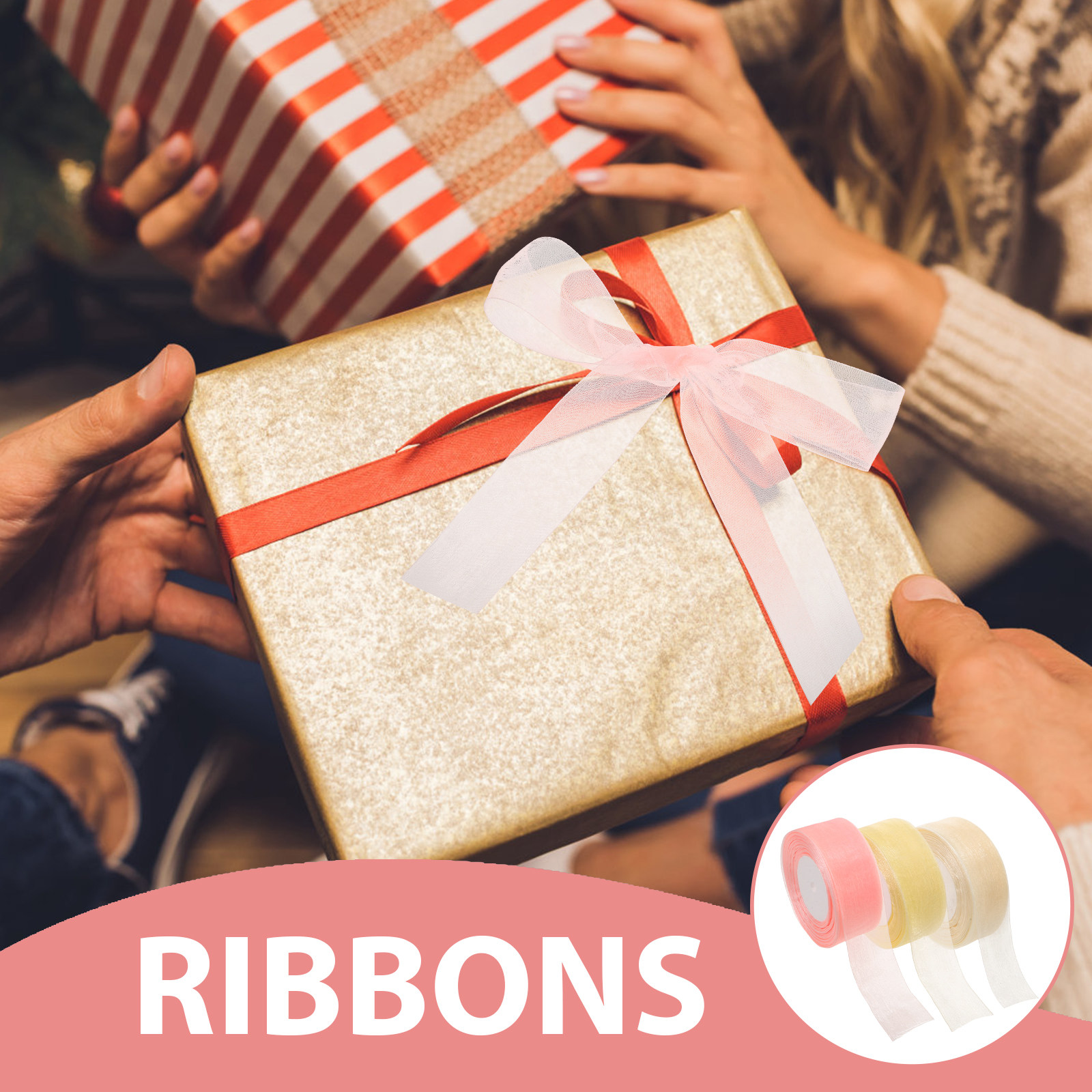 3 Rolls Sheer Organza Ribbon 5 - Ribbon Organza Roll ulasan dan harga