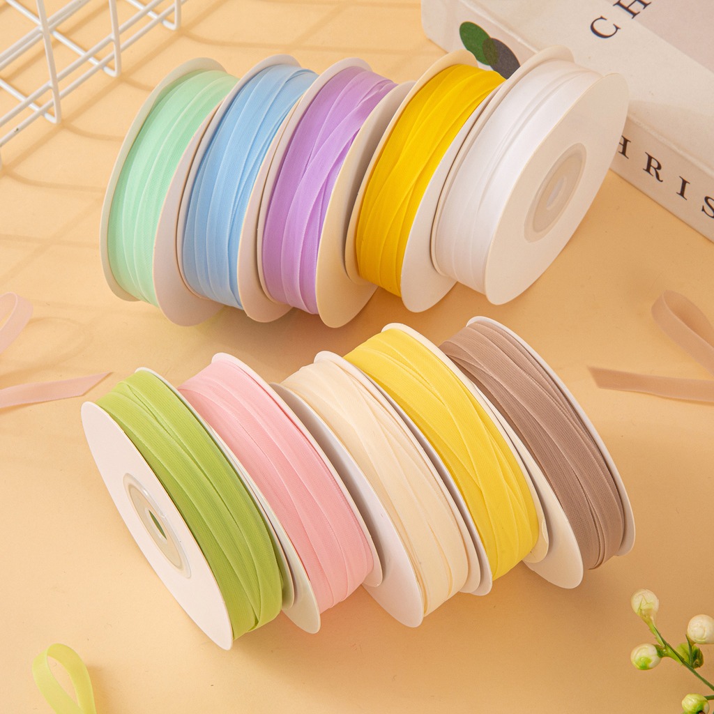 25Yards/Roll 6mm Double-sided  - Ribbon Organza Roll ulasan dan harga