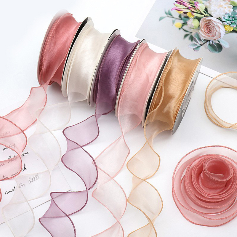 9Meters/Roll Sheer Silk Ribbon - Ribbon Organza Roll ulasan dan harga