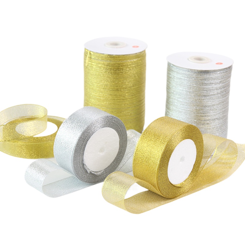 Gold/Silver Organza Onion Ribb - Ribbon Organza Roll ulasan dan harga