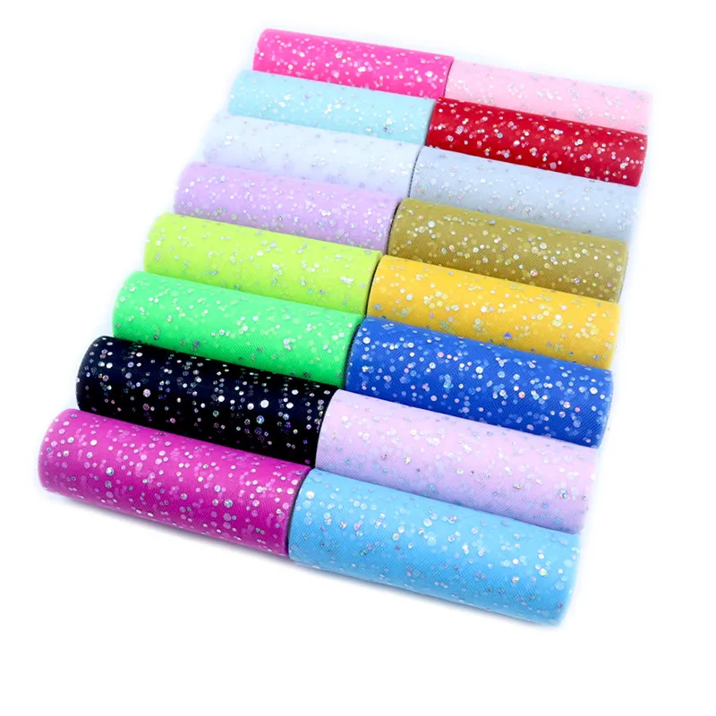 Glitter Sequin Tulle Roll 15cm - Ribbon Organza Roll ulasan dan harga