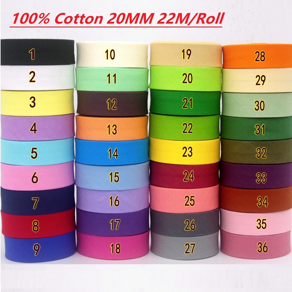 22m/Roll 100% Cotton Bias Tape - Ribbon Organza Roll ulasan dan harga